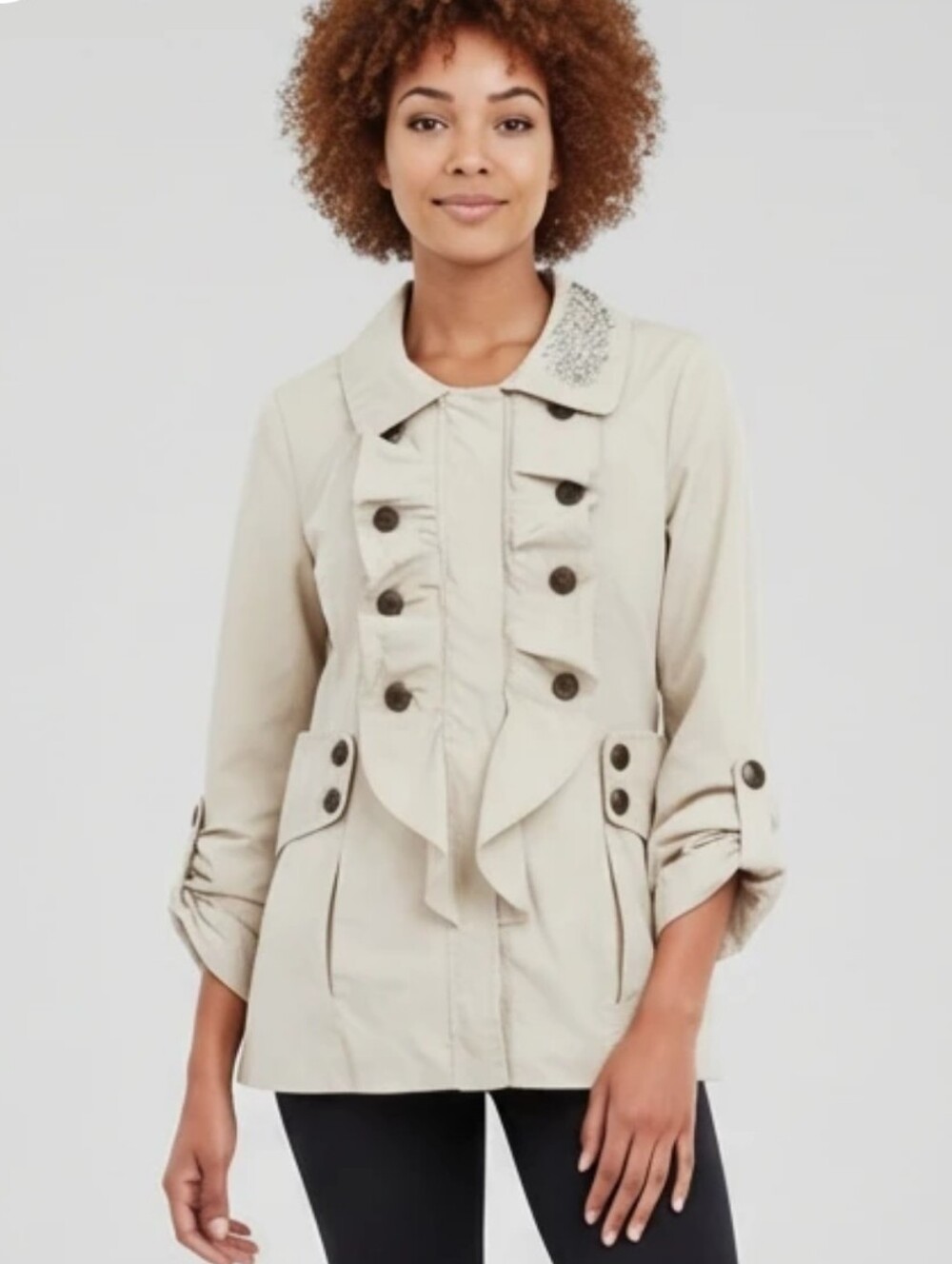 Anthropologie x Cidra‎ Military Double Breasted Jacket Blazer Size 0 XS